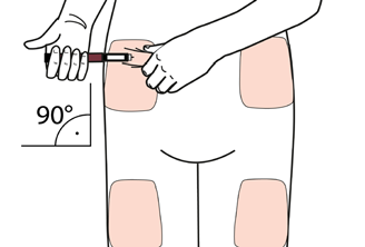 Mano che tiene una siringa con ago, pronta per l