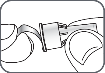 Mano che afferra una siringa pre-riempita con l