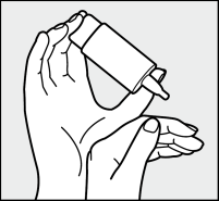 Mano che tiene un autoiniettore con l