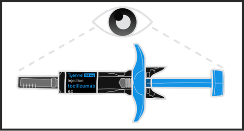 Siringa pre-riempita blu con l