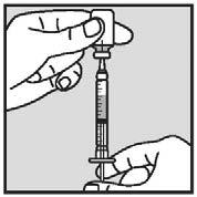 Mano che tiene una siringa pre-riempita con ago rivolto verso l