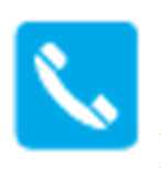 Telefono bianco stilizzato su sfondo quadrato azzurro chiaro simbolo di assistenza o contatto