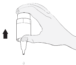 Mano che tiene una penna per iniezione con l