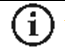Icona informativa circolare nera con la lettera i bianca al centro