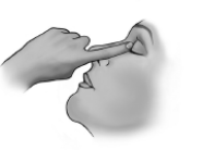 Mano che introduce una goccia di liquido nell