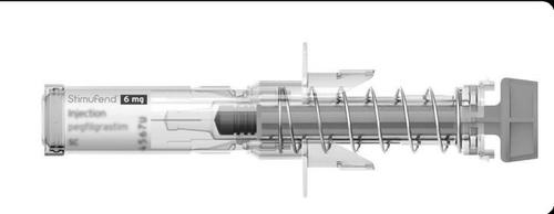 Penna pre-riempita Stimufend 6mg con ago protetto, corpo trasparente e meccanismo a molla visibile