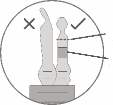 Siringa corretta e scorretta con indicazione angolo di iniezione e profondit&agrave; corretta evidenziata da segno di spunta