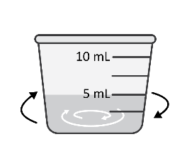 Becher graduato da 10 ml con liquido all
