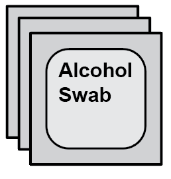 Salviette imbevute di alcool impilate una sopra l