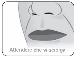 Profilo del viso con occhi chiusi e labbra serrate testo