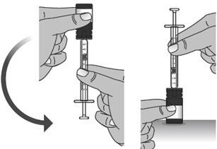Mani che ruotano un iniettore penna con cartuccia inserita e ago fissato per l