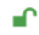 Lucchetto verde aperto simbolo di accesso sbloccato o sicurezza disattivata