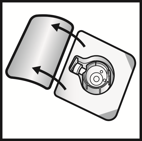 Dispositivo autoiniettante con cartuccia inserita e frecce che indicano il movimento di rotazione per l