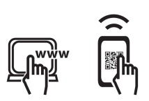 Mano che tiene un dispositivo con codice QR e segnale wireless che si irradia da esso