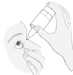 Mano che tiene un flacone contagocce e somministra gocce nell