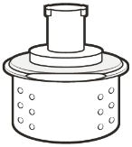 Dispositivo medico cilindrico con base forata e parte superiore a cupola con incastro centrale