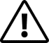 Segnale di avvertimento triangolare nero con punto esclamativo centrale per indicare pericolo o attenzione