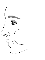 Profilo stilizzato di un occhio umano con palpebra inferiore abbassata e goccia di liquido medicinale applicata