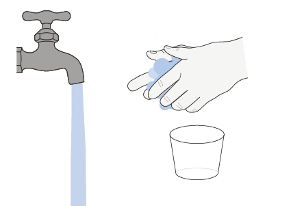 Rubinetto aperto con flusso d