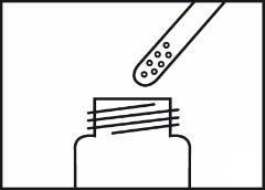 Fiala di vetro con tappo a vite e ago che perfora il gommino superiore per l