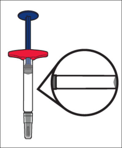 Penna precompilata con ago visibile e schema di iniezione sottocutanea con sezione trasversale della pelle