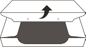 Dispositivo medico con freccia rivolta verso l