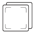 Tre rettangoli bianchi sovrapposti con bordi neri spessi e angoli arrotondati