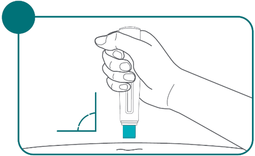 Mano che tiene un autoiniettore con l