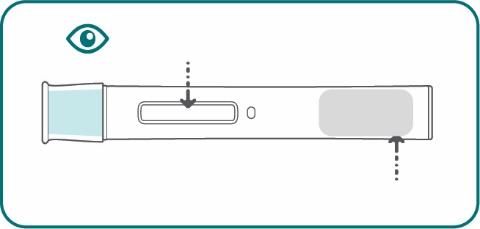 Test di gravidanza con indicatore di risultato e linea di controllo visibile su sfondo bianco