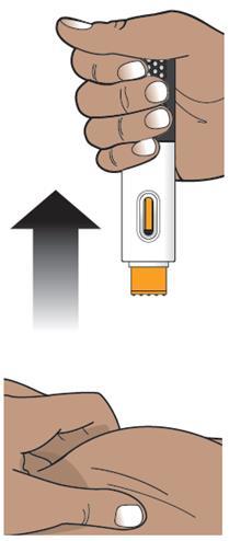 Penna iniettabile con ago rivolta verso l