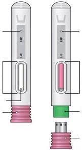 Due test diagnostici con finestrella di visualizzazione, uno con risultato negativo e l