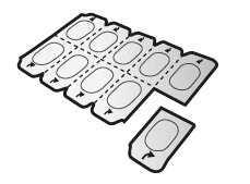 Confezione blister con otto scomparti ovali e un blister separato con un singolo scomparto ovale