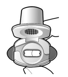 Maschera nasale per CPAP con cinghie laterali e valvola di scarico superiore aperta