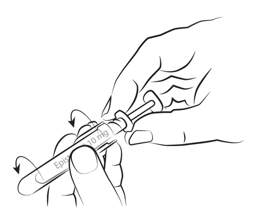 Mano che tiene una penna pre-riempita con l