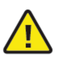 Segnale di avvertimento triangolare giallo con bordo nero e punto esclamativo nero centrale