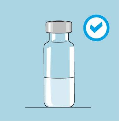 Fiala di vetro trasparente con liquido all