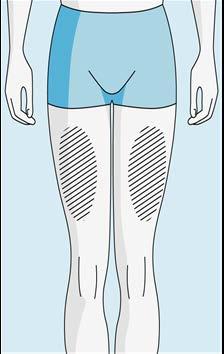 Torso umano stilizzato con evidenziate in blu l