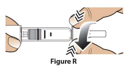 Mano che tiene una penna iniettabile con freccia nera che indica la rotazione del dosatore per impostare la dose desiderata