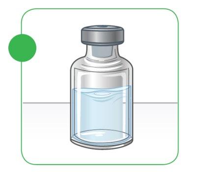 Fiala di vetro trasparente con liquido chiaro all