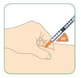 Mano che stringe la pelle del braccio mentre una siringa con ago viene inserita a 45 gradi nel tessuto sottocutaneo