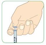 Mano che tiene una siringa trasparente con ago, pronta per l