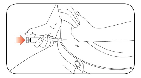 Mano che tiene una siringa pronta per l