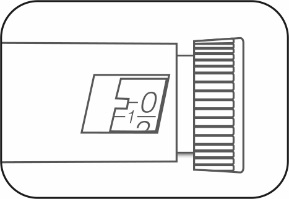 Siringa preriempita con scala graduata e stantuffo visibile all