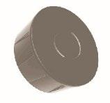 Tappo marrone cilindrico con due fessure laterali per facilitare la rimozione dalla fiala medicinale