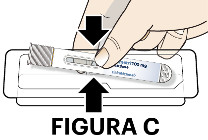 Mano che tiene un dispositivo precompilato con l