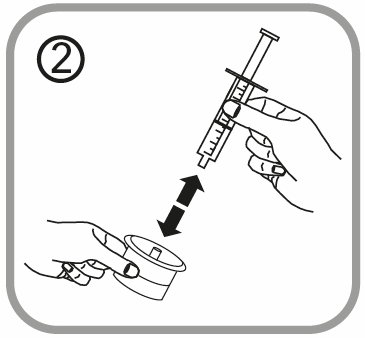 Mano che tiene una siringa pronta per l