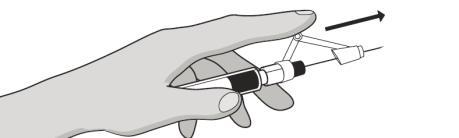 Mano che tiene un autoiniettore con l