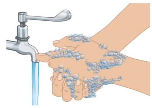 Mano sotto il getto d