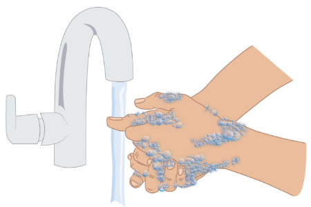 Mani sotto il getto d