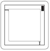 Scheme of a rectangular vial with a black plunger inside showing the remaining liquid amount